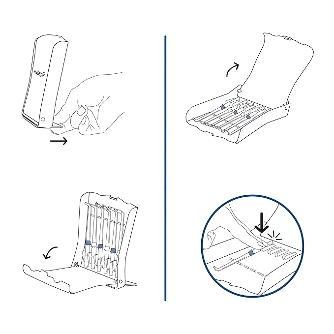 Waterpik Water Flosser 6 Count Replacement Tips With Case, Convenient, Hygienic and Sturdy for Easy Storage and Travel, Includes Precision, Orthodontic, Plaque Seeker Refill Heads Nozzles