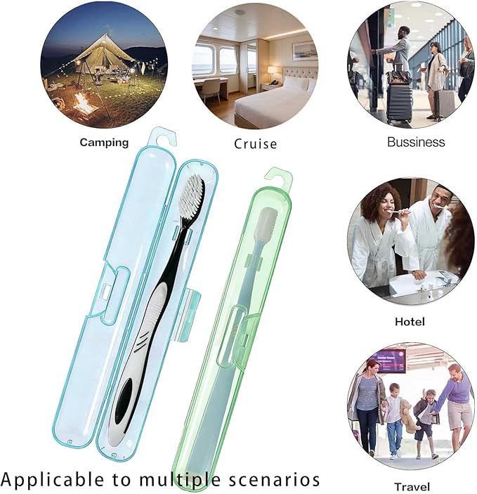 4 Pack Toothbrush Travel Case, Breathable Small and lightweight Toothbrush Holders - Compact Toothbrush Organizer for Travel, Vacation, Camping, Gym, Business Trips, Office, Cruise