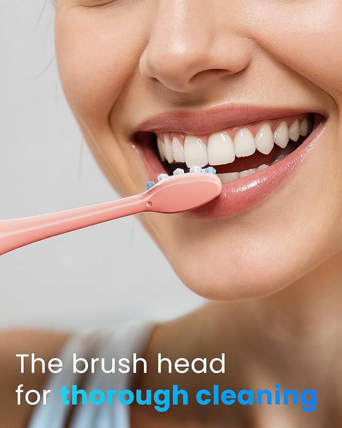 Onlyone Replacement Toothbrush Heads, Compatible with Philips Sonicare Click-on Handles, and AquaSonic Electric Toothbrush, Soft Electric Toothbrush Heads Refills, Pink, 8 Pack