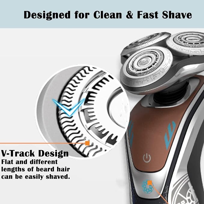 SH60/72 Replacement Head Compatible with Philips S6000 Razors, SH60 Replacement Blades Compatible with Norelco Series 6000 Shaver, SH60 Shaving Head Replacement for S6880/81, S6810/82, S6850/85