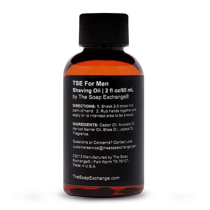 TSE for Men Pre-Shave Oil - Lumberjack Scent - Hand Crafted 2 fl oz / 60 ml Ultra Glide, Premium Lubricating, Natural Ingredients, For Face or Head, Made in the USA.