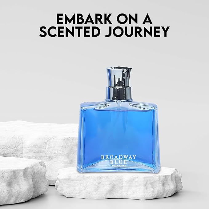 Broadway Blue Men's Cologne–Bold & Sophisticated Scent with Citrus, Spice, and Woody Notes – Long Lasting Fragrance for All Occasions