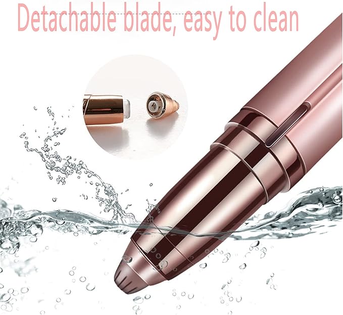 Portable USB Rechargeable Electric Eyebrow Hair Trimmer for Women - Precision Trimmer with Light, Painless Precision - Eyebrow Hair Remover for Face, Lip, Hand, Leg, etc. (Pink, Multi-color)
