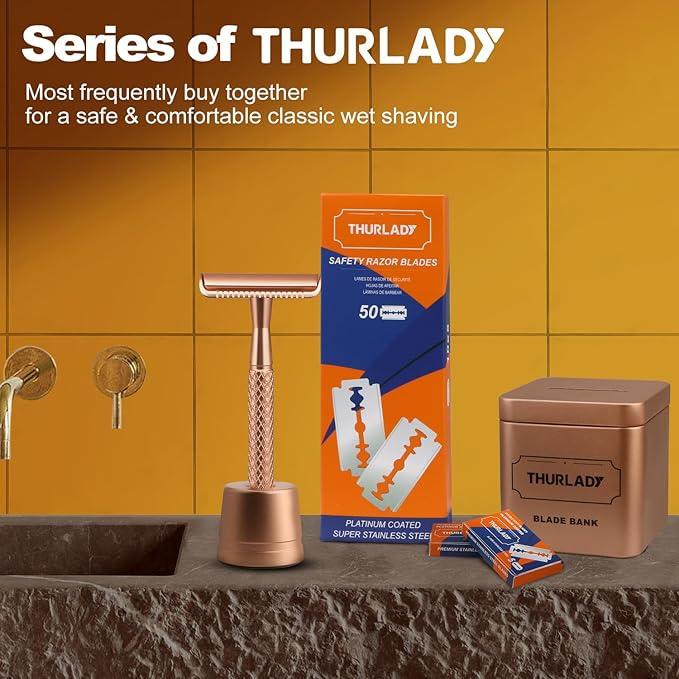 Razor Blade Disposal Container, Rose Gold, Large Capacity, Holds Over 500 Blades, Safe & Recyclable