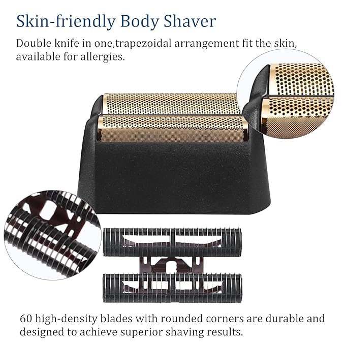 Finale Replacement Foil Compatible with wahl Professional 5 Star Series Shaver Replacement Foil Cutter Bar Assembly Model 7043 7031, Gold Super Close Shaving - Smooth & Durable, for Sensitive Skin