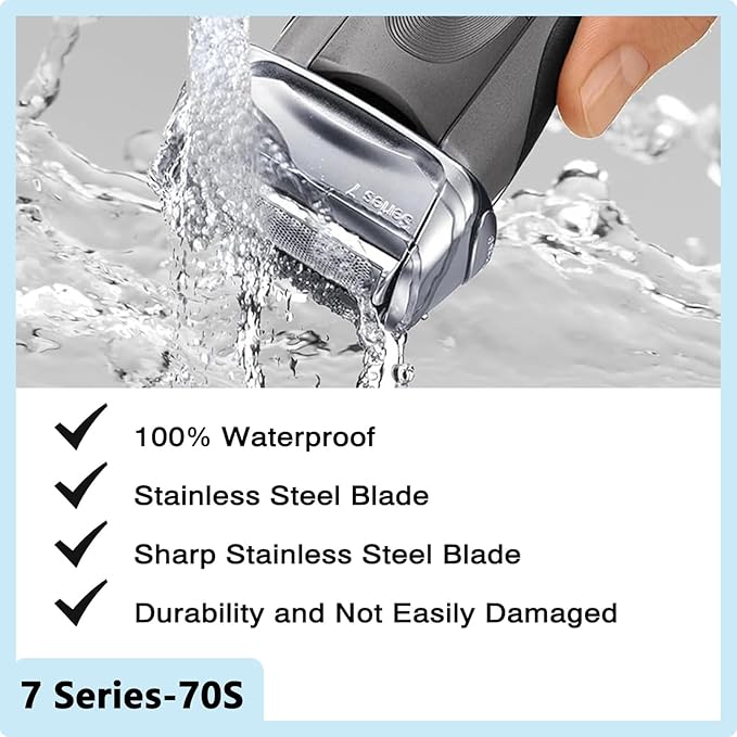 [1 Pack]70S Series 7 Shaver Heads Compatible with Series 7 Replacement Head,70S Foil & Cutter Replacement for Series 7 Electric Shavers 720,750CC, 760CC,790CC,9565 etc Model