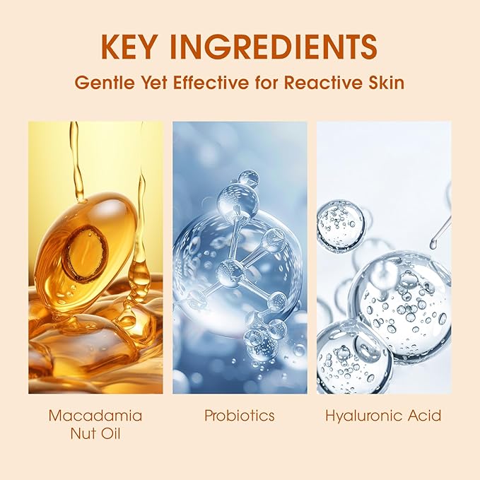 Venrock Mild Face Cream with Hyaluronic Acid & Probiotic-Derived Ingredients for Sensitive Skin – Fragrance-Free, Lightweight Daily Cream for Men & Women, Airless Pump, 1.69 fl oz