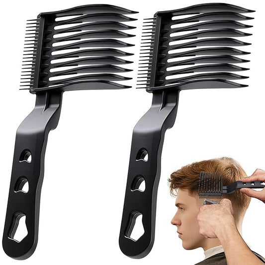 Blend Friend Fade Comb Set Black Professional Barber Combs for Men & Boys, Self Haircutting Tools for Fading & Blending, Salon or Home Use (2PC Black)