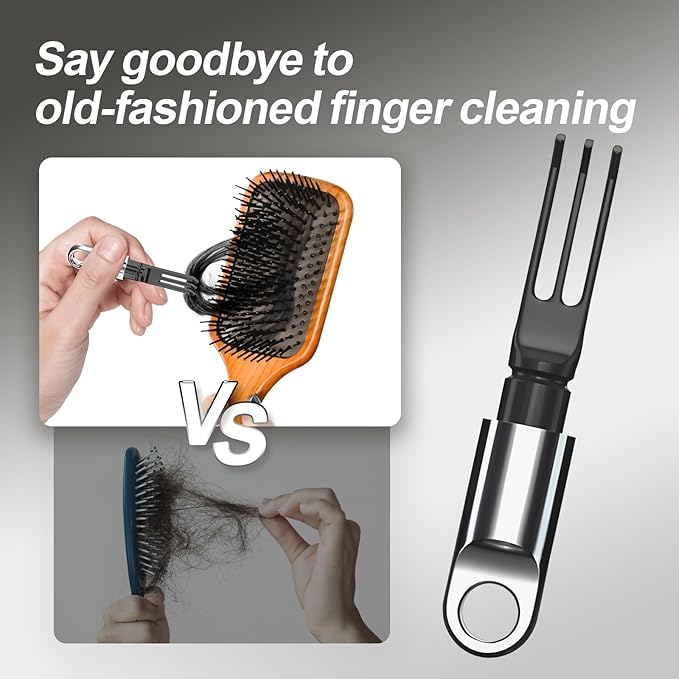 Hair Brush Cleaning Tool Comb Cleaner, 2-in-1 Hair Brush Cleaning Tool,Portable Comb Remover Rake for Removing Hair Dust, Home and Salon Use(White)