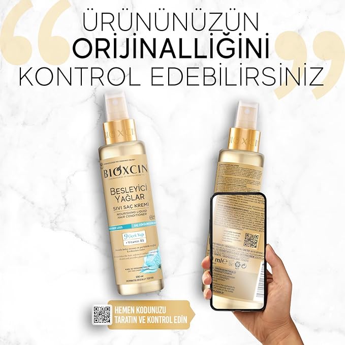 BIOXCIN Nourishing Oils Liquid Conditioner Sulfate-Free, for Dry and Damaged Hair, Anti-Hair Loss Formula 200 ML