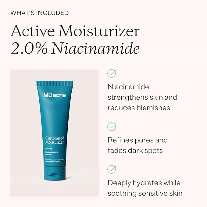 MDacne 3 Step Retinol Acne Kit – 0.25% Retinol Cream, Salicylic Acid Cleanser, Niacinamide Moisturizer – Plant-Based Kit for Hormonal Acne, Blemishes, Wrinkles – 30 Day Complete Care