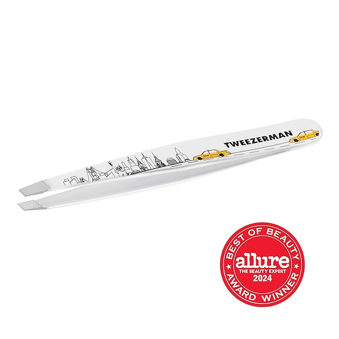 Tweezerman Exclusive 40th Birthday Slant Tweezer - Hair Removal Tweezers, Stainless Steel