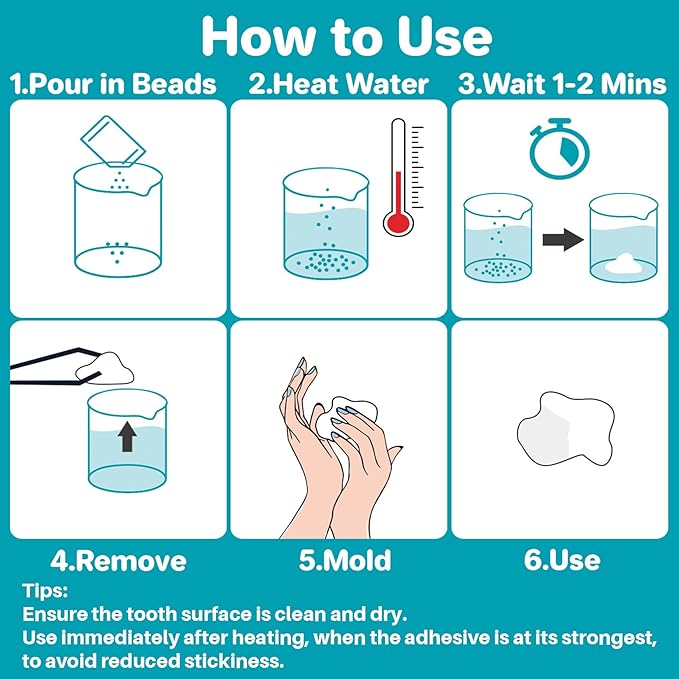 Sukh 10.9oz Moldable False Teeth Beads - Tooth Repair Kit,Repair Thermoplastic Beads,Plastic Pellets for DIY Tooth Filling,Halloween Vampire Teeth Fangs Ideal for Chipped, Cracked