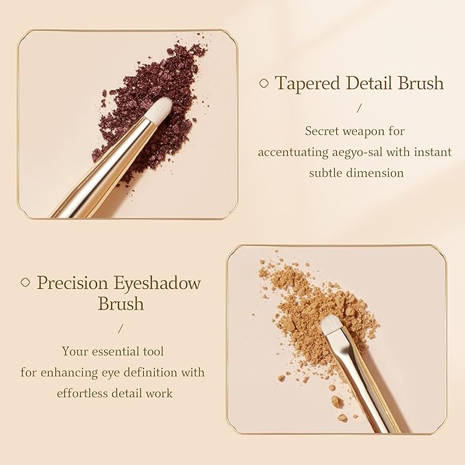 Bisque Series 6 Piece Eye Brush Set Professional Makeup Brushes for Blending Base Shading Detail Work with Soft Nylon Bristles and Painted Birch Handle MJ907-MJ912