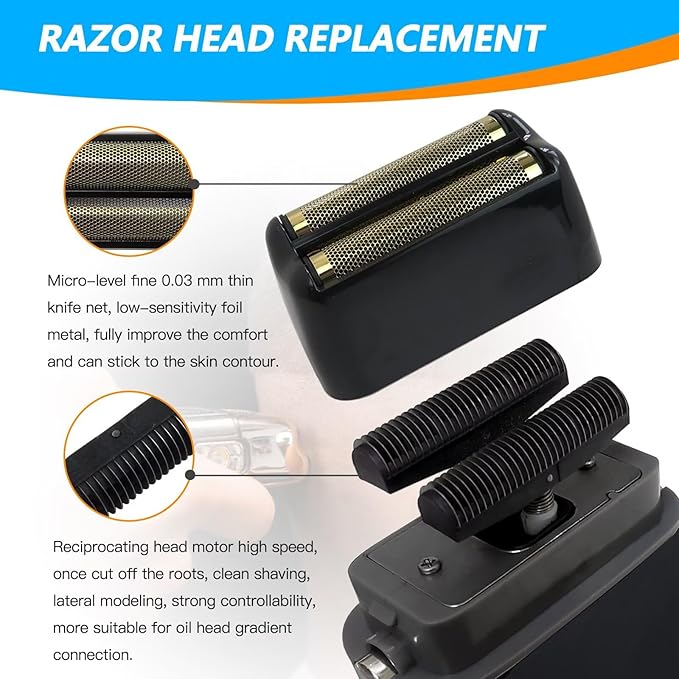New DEARCOOL Electric Men Shaver Replacement Foil & Cutters Suitable for BaBylis-PRO Metal-FX FXFS2 Foil Shaver