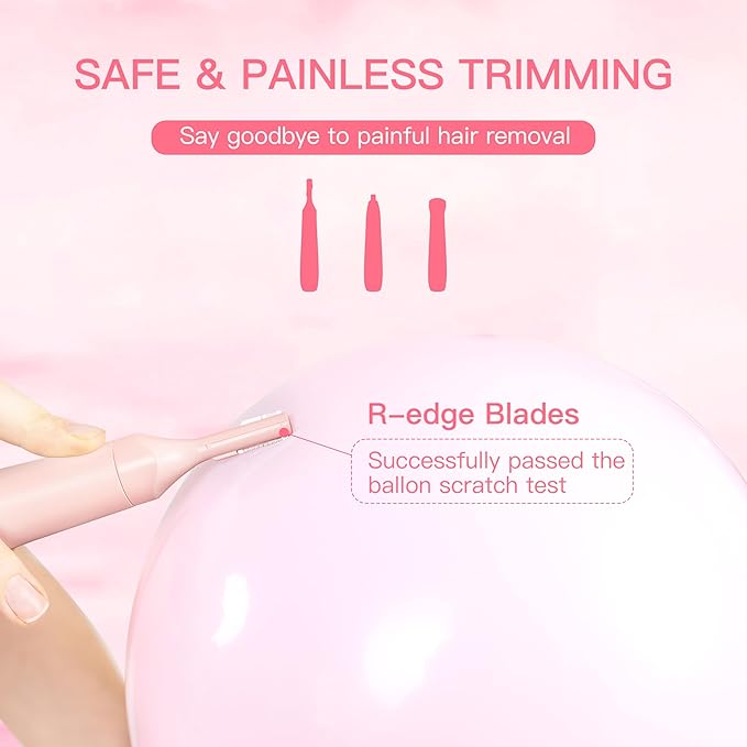 Nose Hair Trimmer for Women, 3in1 Electric Eyebrow Trimmer Waterproof Facial Hair Removal Rechargeable Hair Shaver Razor for Nose Ear Eyebrow Peach-Fuzz Lips Chin FT3001 Pink (Pink)