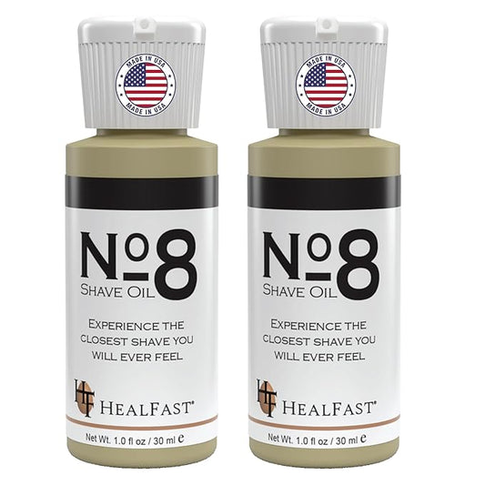 HealFast No. 8 Shave Oil, 2 Pack (1 oz Each), Premium Shaving Oil for Men & Women, Helps Prevent Razor Burn, Razor Drag & Ingrown Hairs