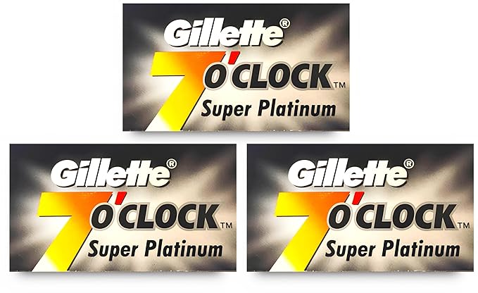 15 Gillette 7 o' Clock Super Platinum Double Edge Razor Blades