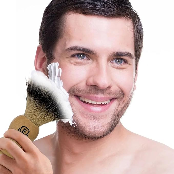 Premium Shaving Brushes For Men by Echolly-Super Strong NO Shed Bristle Wood Handle Shave Brushes-Wood Handle Legacy Shave Brush-Rich and Fast Lather Shaving Cream Brush (Classic Beech)