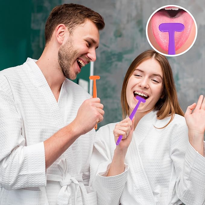 6 Pack Tongue Scraper, Plastic Tongue Cleaner Brush for Adults Tongue Scrubber for Better Breath Dental Oral Care Supplies (6 Pcs Tongue Scraper)