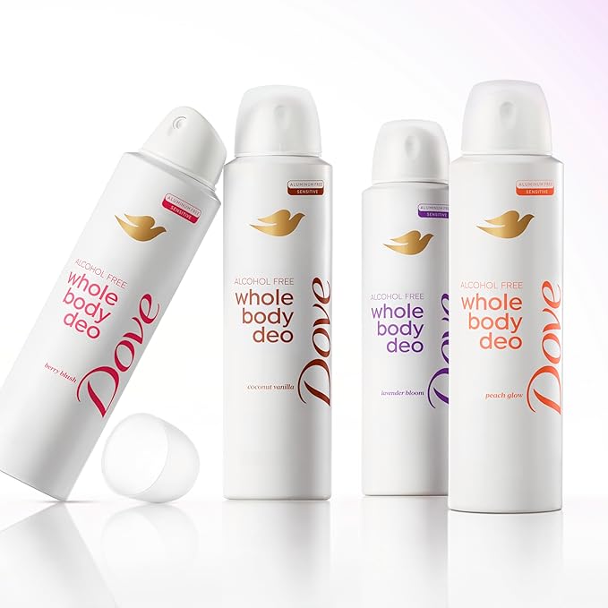Dove Whole Body Deo Alcohol Free Deodorant Spray for Women Lavendar Bloom 4 oz