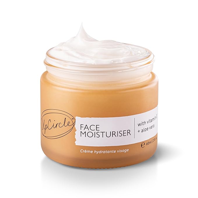 UPCIRCLE Face Moisturiser with Argan Powder 1.7oz - Nourishing Day Cream - Vitamin E, Aloe Vera, Glycerin, Shea + Coconut Butter - Natural, Vegan + Cruelty-Free