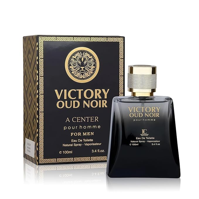 Men's Cologne Eau De Parfume Natural Spray Victory Oud Noir Perfume with Woody Floral & Fruity Masculine Scent 3.4 Fluid Ounce Long Lasting Fragrance