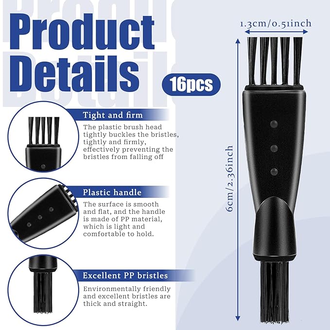 16 Pcs Electric Razor Brush, Double Sided Shaver Cleaning Brush Clipper Brushes Shaving Brushes for Cleaning Trimmer Hair Clipper Keyboard
