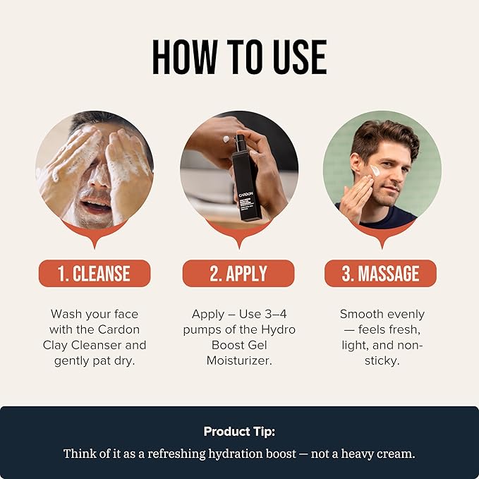 Cardon | Anti-Aging Face Moisturizer for Men | Korean Skincare Facial Lotion | Hydro Boost Gel | Healing Cactus Extract, Reduce Wrinkles, Repair Acne Scars | Ultra Light Face Cream (1 CT)