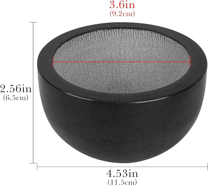 Linkidea Natural Marble Shaving Soap Bowl, Internal Groove Heat Preservation Shaving Bowl, Soap Shaving Bowl Gift for Men, Husband, Boyfriend, Dad (Black), RAC28-02