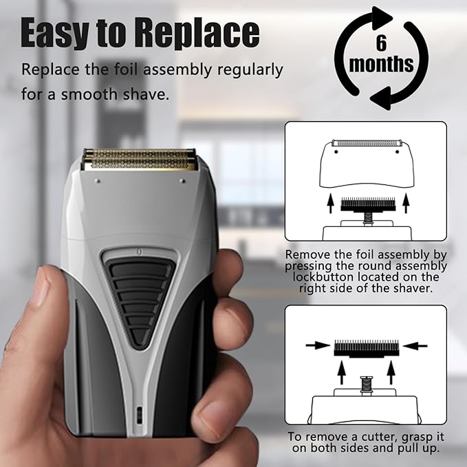 Foil Shaver Replacement Fit for Andis Model TS-1 TS-2 17150 17200 17235 Pro Foil Shaver, Replaces #17155 17160 17280 Foil and Blades -Profoil Lithium Shaver Head Parts- Hypoallergenic Gold Foil-3 Pack