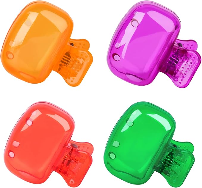 Hxezoc 4 Pack Travel Toothbrush Head Covers Toothbrush Protector Cap Brush Pod Case Protective Portable Plastic Clip for Household Travel, Bathroom, Camping, School, Business