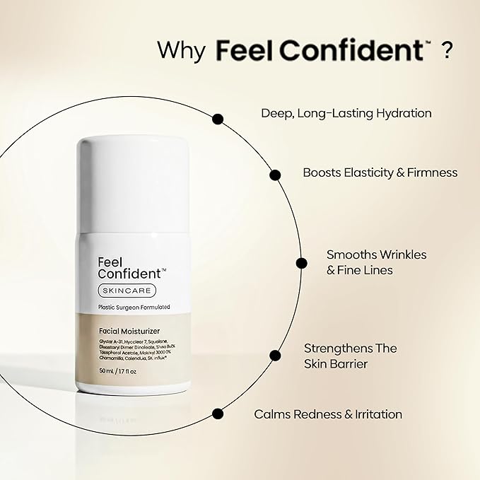 Facial Moisturizer-Plastic Surgeon Formulated for Men & Women, Lightweight, Hydrating, Non-Greasy Face Lotion Cream with Shea Butter, Hyaluronic Acid, Ceramides & Antioxidants 1.7 fl.oz