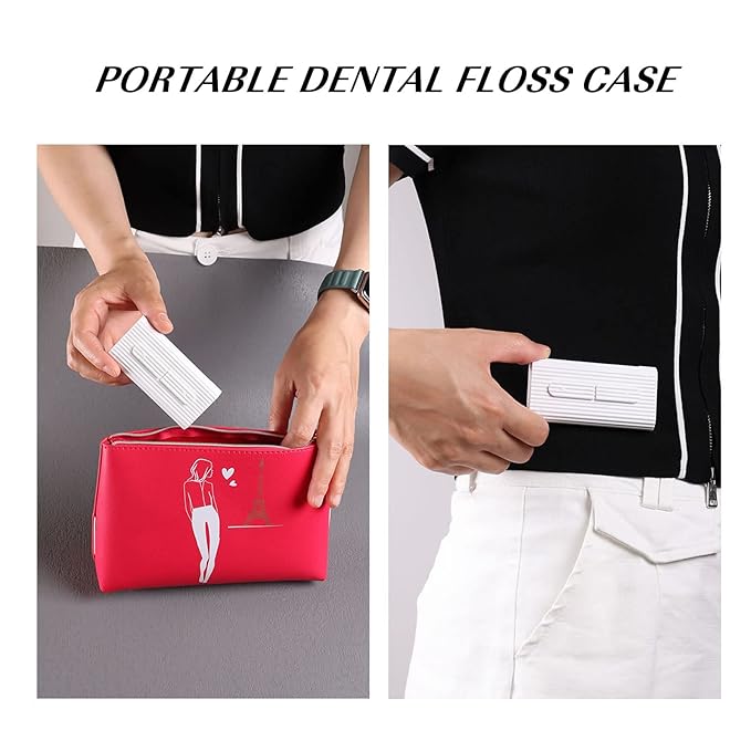 Dental Floss, 2 Pack 10 Count and 50 PCS/Box, Total Package of 70 Picks Adult Floss in Set Meal. The Perfect Portable Flossing Travel Set for Cleaning Teeth and Oral Care. (White 2+1)