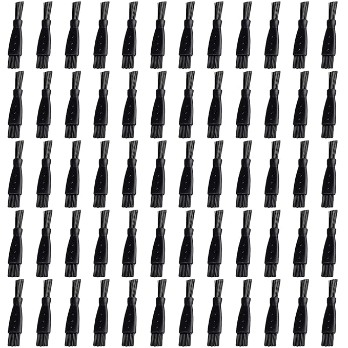 60PCS Men's Electric Shavers Cleaning Brush Double-Sided Shavers Brush Hair Brush Cleaner Tool Tiny Multi-Function Beard Brush Kit (Black)