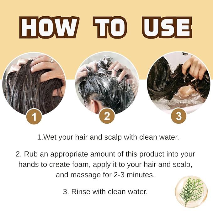 Generic 2Pcs Anti-Hair Fall Hair Loss Shampoo, Anti-Hair Fall Promote Hair Growth, Rich in Various Plant Extracts Moisturize, Suitable For All Hair Type