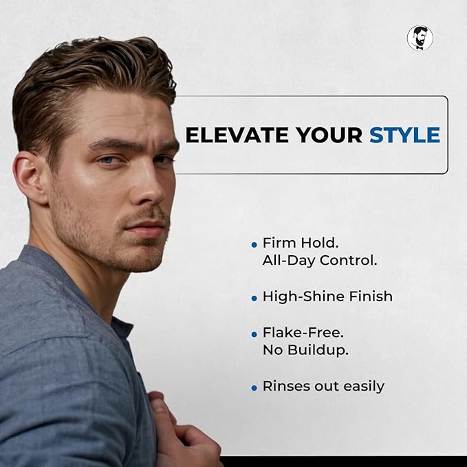 Gentlemen Republic Oceano Men's Hair Gel 32oz W/Pump - Strong Touchable Hold and High Shine Styling Gel for Hair, 100% Alcohol-Free Professional Formula with Fresh Scent, Mens Hair Product Made in USA