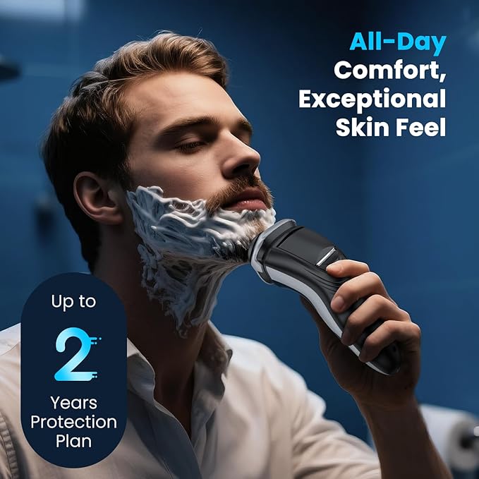 SweetLF Electric Razor for Men with Pop-Up Trimmer, IPX7 Waterproof Electric Shaver, Rechargeable Shavers for Men, Type-C, 120Mins Runtime, Plug & Play, Ideal for Christmas Presents