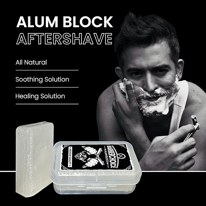 Alum Block for Shaving - Premium Quality | Razor Burn Relief & Skin Soothing Aftershave in Durable Plastic Case | Pack of 3
