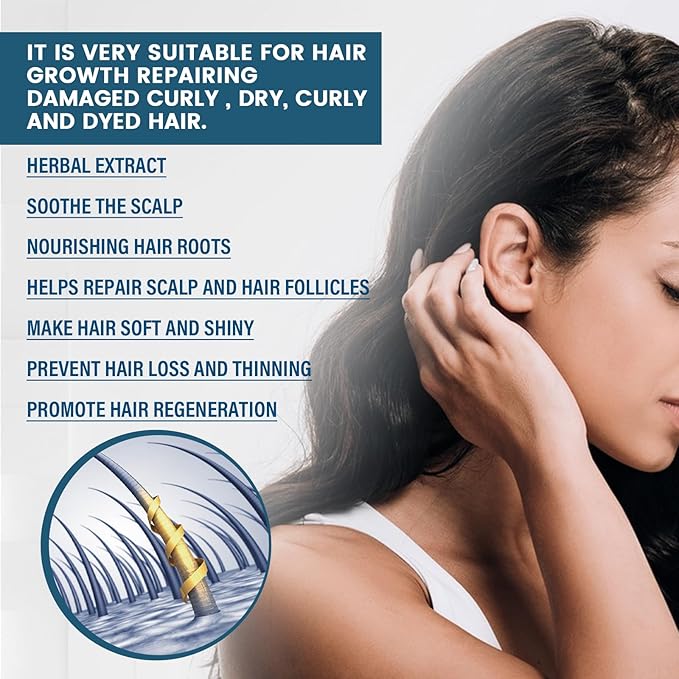 50ml Hair Growth Spray for Thinning Hair – Natural DHT Blocker with Ginseng & Biotin to Reduce Hair Loss, Stimulate Follicles & Regrow Fuller, Thicker Hair