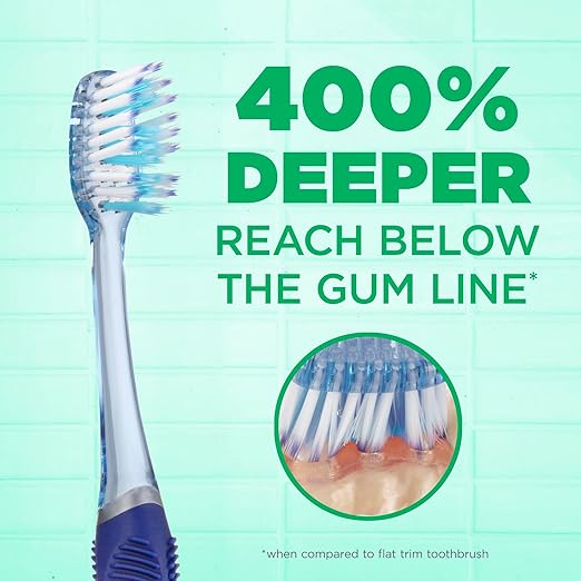 GUM Technique Deep Clean Toothbrush - Compact Head - Soft Toothbrushes for Adults with Sensitive Soft Bristles, 3 Count