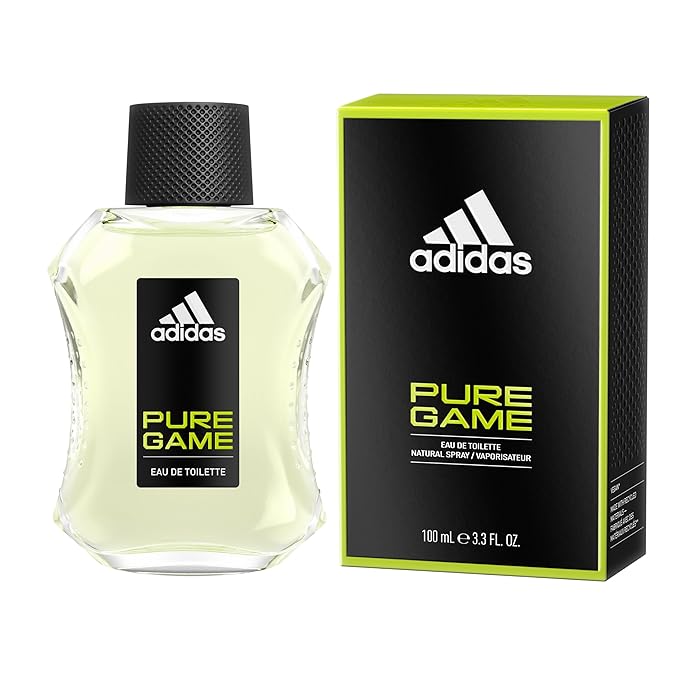 adidas Pure Game Eau De Toilette Spray for Men, 3.3 fl oz