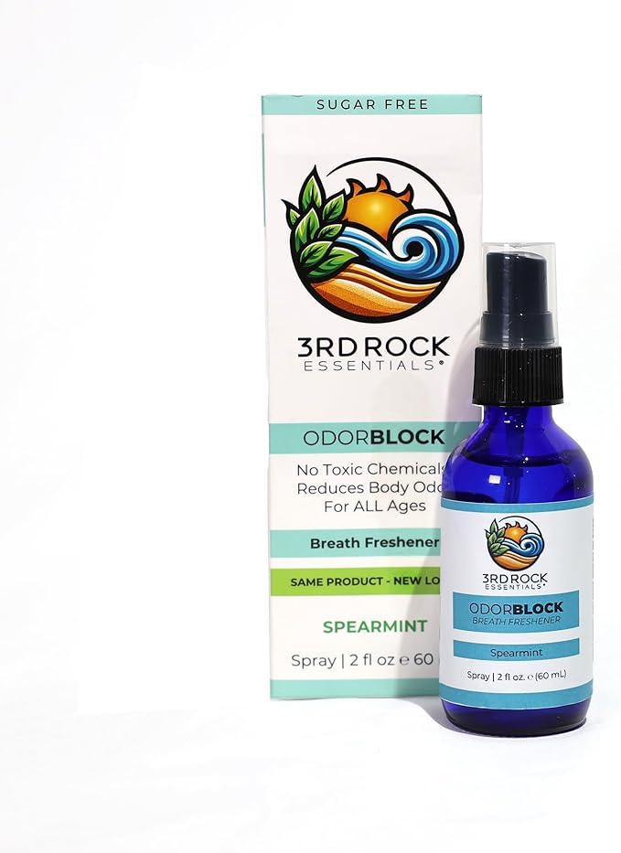 3rd Rock Essentials | ODORBlock Natural Breath Freshener Spray | Non Toxic Alcohol Free & Sugar Free Odor Control Mouth Spray | All Natural Personal Care (2 fl oz | 1 Pack)
