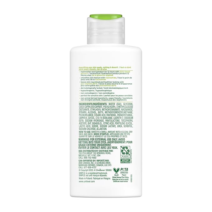 Simple Kind To Skin Replenishing Rich Moisturizer - Face Cream Nourishes and Hydrates - Face Moisturizer with Niacinamide, Vitamins B5 and E - 6 pc