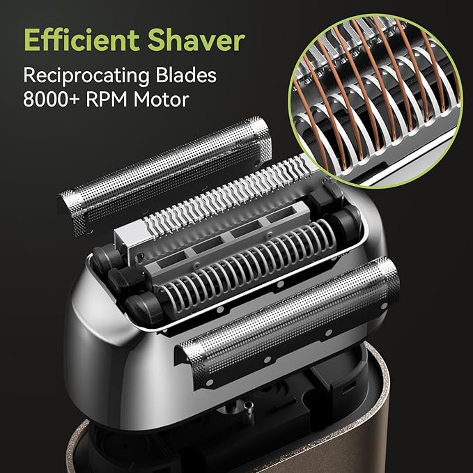VNU Alloy Body Foil Shaver, Mini Pocket Shaver for Travel, Electric Razor for Men Face Beard, IPX7 Waterproof & 60-Day Standby, Gift for Men/Boyfriend/Husband/Dad/Brother (Desert Titanium)