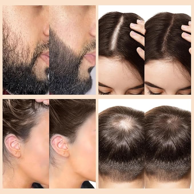 Hair Thickening Fibers & Pump Applicator Set Professional 3-in-1 Hair & Beard Styling Set - Hair Fibers Barber Enhancement Spray for Mens Hair or Beard - Hairline Enhancer & Volumizing Spray (Black)