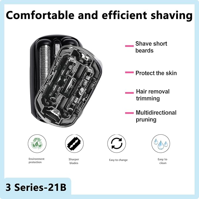 [1 Pack]21B S3 Wet and Dry Replacement Head for All Series 3 Electric Shavers Models,Compatible with Series 3 Replacement Head 5409 3040s 300s 310s 3080s Etc
