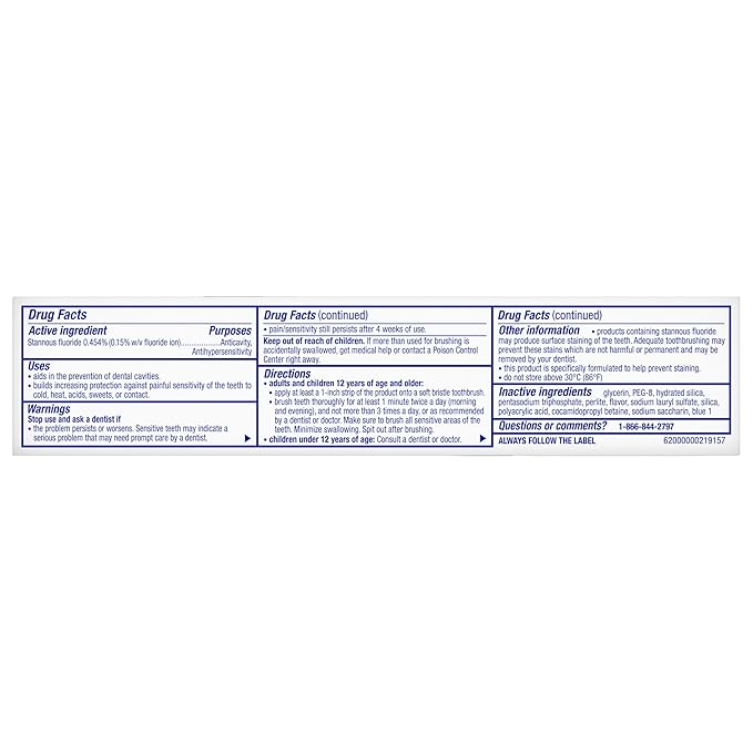 Sensodyne Clinical Repair Whiten & Shine Toothpaste for Sensitivity Relief, 3.4 oz (3 Pack)