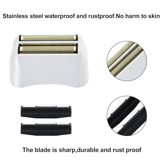 2 Pack Pro Shaver Replacement Foil and Cutters compatible with"andis #17150 shaver foil replacement" Golden