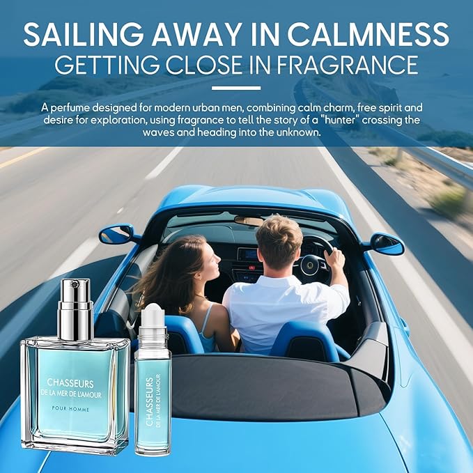 Pheromone Cologne for Men, Long Lasting Perfume for Men, Captivating Masculine Scent to Enhance Image, 2-Piece Set (1.7oz + 0.7oz)